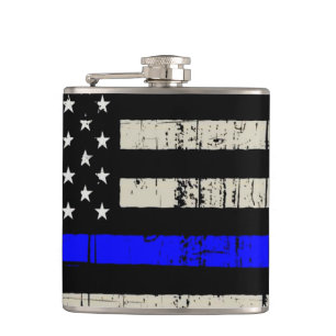 Blue Line Flag-Funktion Unterstützung für Amerika Flachmann