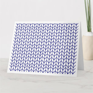 BLUE LINE KNIT Große Grußkarte / Horizontal Karte