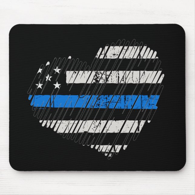 Blue Line-Liebe Mousepad (Vorne)