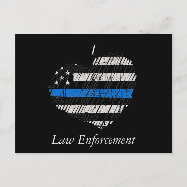 Blue Line-Liebe Postkarte (Vorderseite)