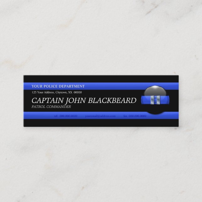 Blue Line mince Captain le carte de visite de (Devant)