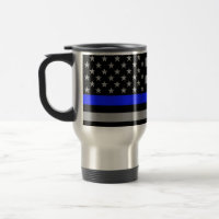 Blue Line mince marquent la tasse de voyage