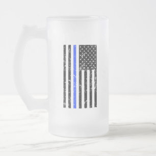 Blue Line mince - policier - tasse de bière