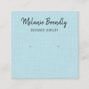 Blue Line Muster Earring Display Business Card Quadratische Visitenkarte
