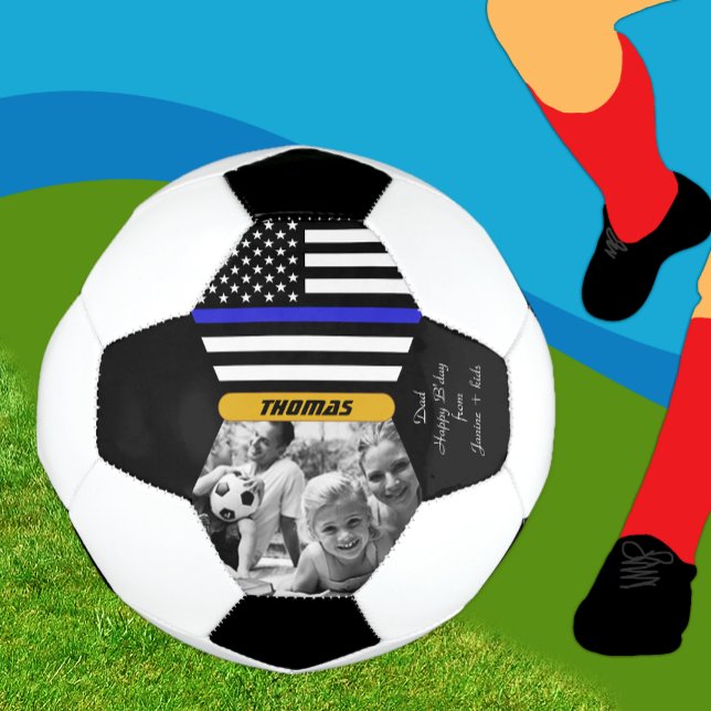 Blue Line Personalisiert, Polizei, Foto Soccer Bal Fußball (Von Creator hochgeladen)