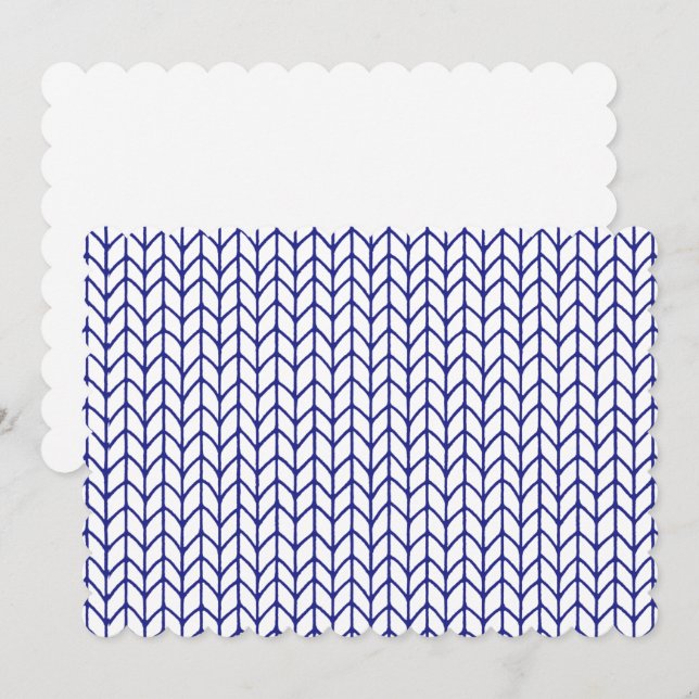 BLUE LINE STRICK 12x18 Flachkarte / Horizontal Karte (Vorne/Hinten)