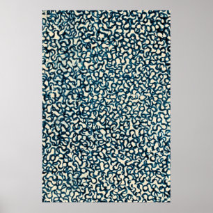 Blue Lines Abstrakt Art Poster
