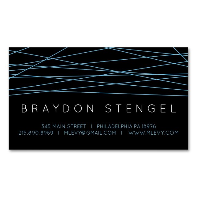 BLUE LINES Business Card Magnet (Vorderseite)