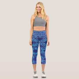 Blue Lines Gefärbte Krawatte Capri Leggings