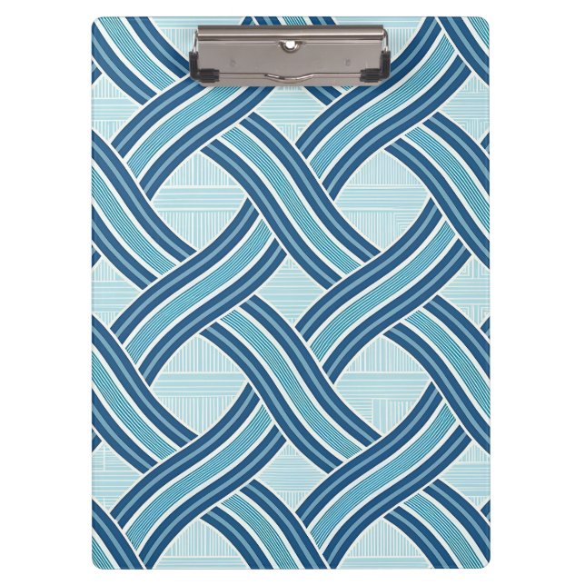 Blue Lines Pattern Klemmbrett (Vorderseite)