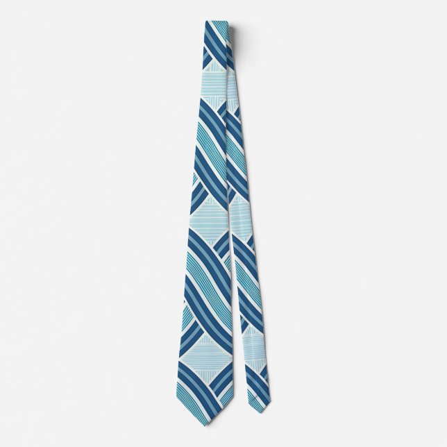 Blue Lines Pattern Krawatte (Vorderseite)