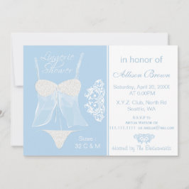 Blue Lingerie Dusche Junggeselinnen-Abschied Einla Einladung