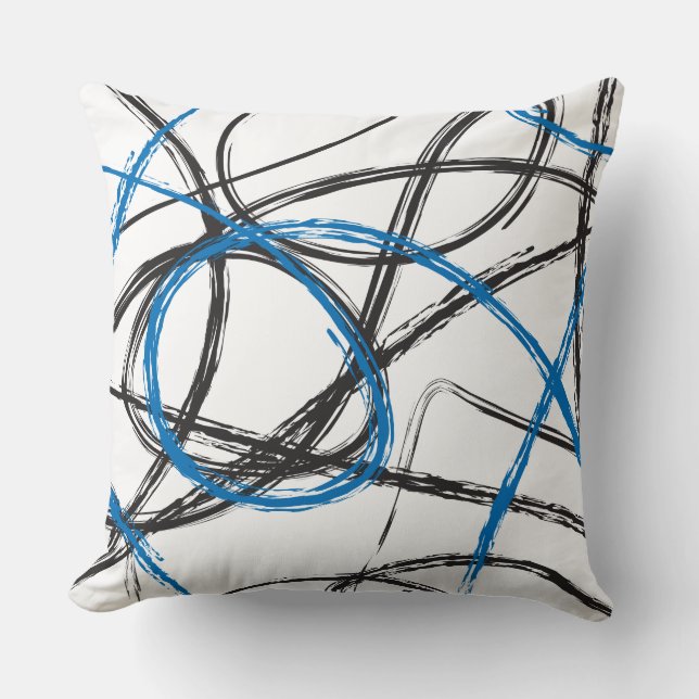 BLUE LINIEN DESIGN Retro Throw Kissen (Vorderseite)