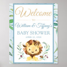 Blue Lion Boy's Baby Dusche Begrüßungszeichen Plak
