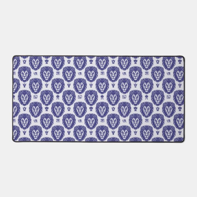 Blue Lion Head Pattern Schreibtischunterlage (Vorderseite)