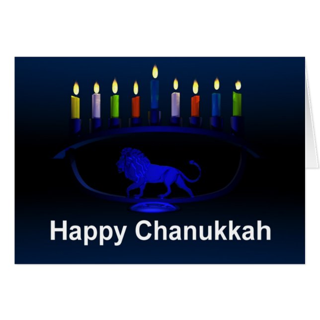 Blue Lion Menorah (Vorderseite (Horizontal))