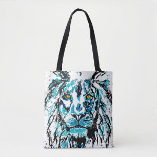 Blue Lion Zeichnend   Lion Tote Bag Tasche