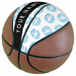 Blue Lips, Kiss, Lipstick, Ihr Name, Personalisier Basketball