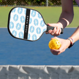 Blue Lips, Kiss, Lipstick, Ihr Name, Personalisier Pickleball Schläger