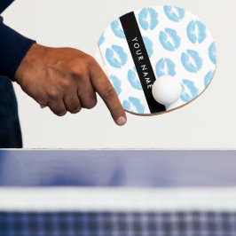 Blue Lips, Kiss, Lipstick, Ihr Name, Personalisier Tischtennis Schläger