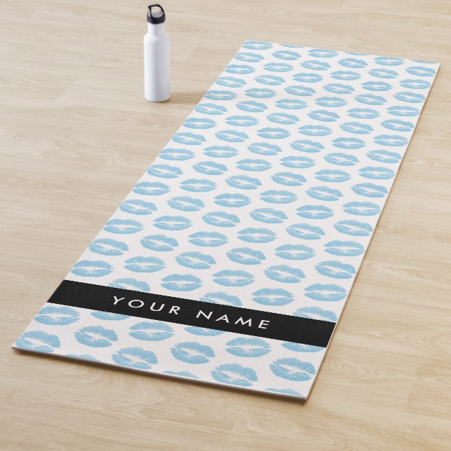 Blue Lips, Kiss, Lipstick, Ihr Name, Personalisier Yogamatte (Beispiel)