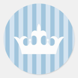 Blue Litce Crown Stripe Baby Runder Aufkleber