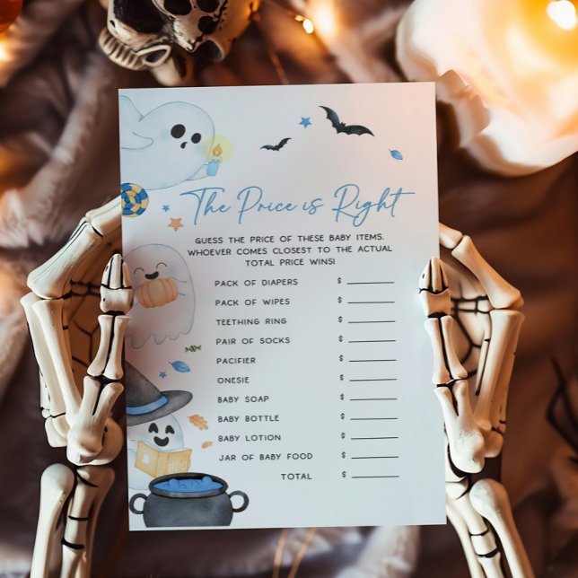 Blue Little Boo Halloween Der Preis ist das richti (Blue Little Boo Baby Shower The Price is Right Game)