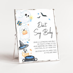 Blue Little Boo Halloween Sage Baby nicht Poster