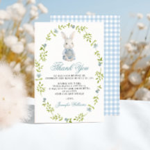 Blue Little Bunny Spring Baby Boy Dusche