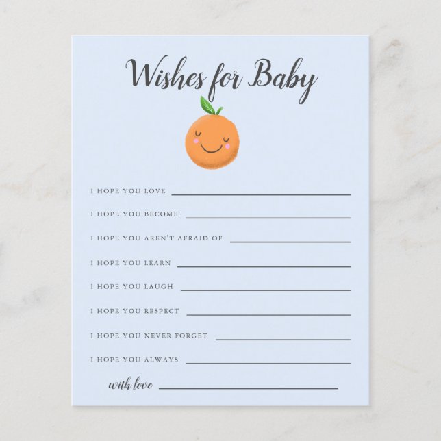 Blue Little Cutie souhaite une carte bébé (Devant)