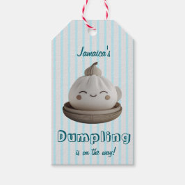 Blue Little Dumpling On The Way Geschenkmarke Geschenkanhänger