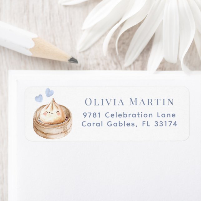 Blue Little Dumpling Watercolor Boy Babydusche La (Insitu)