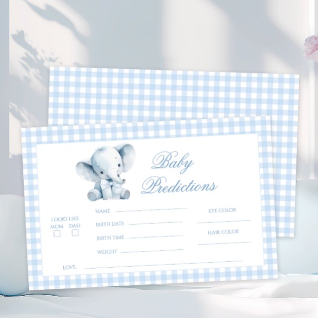 Blue Little Elephant Peanut Bow Baby Predictions Briefpapier (Von Creator hochgeladen)