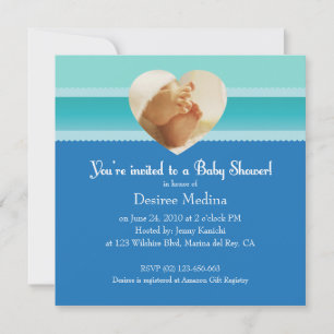 Blue Little Feet Baby Shower für Baby Boy Einladung