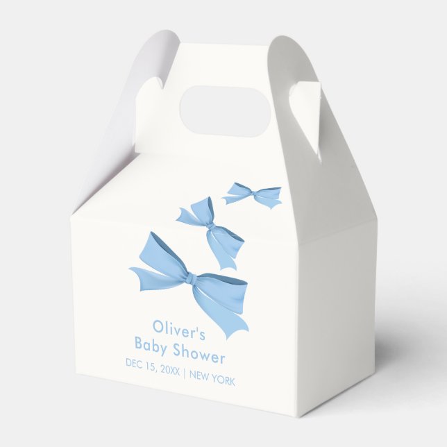 Blue Little Flying Bow Boy Baby Dusche Geschenkschachtel (Vorderseite)