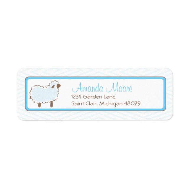 Blue Little Lamb Address Label (Vorne)