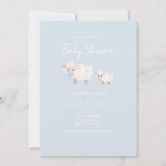 Blue Little Lamb Baby Dusche Einladung