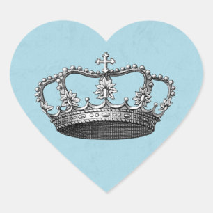 Blue Little Prince Crown Baby Duwer Favoriten Herz-Aufkleber