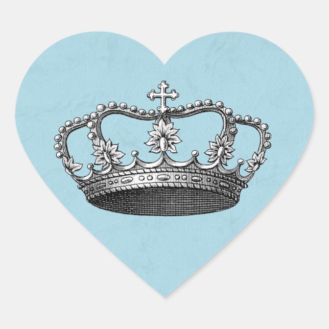 Blue Little Prince Crown Baby Duwer Favoriten Herz-Aufkleber (Vorderseite)
