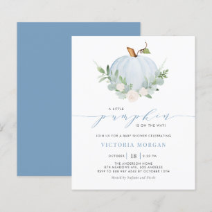 Blue Little Pumpkin Autumn Baby Brunch Einladung