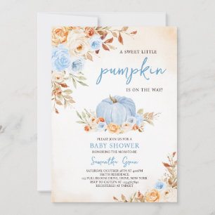 Blue Little Pumpkin Baby Dusche Einladung