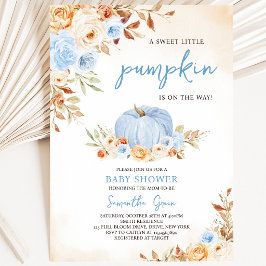 Blue Little Pumpkin Baby Dusche Einladung
