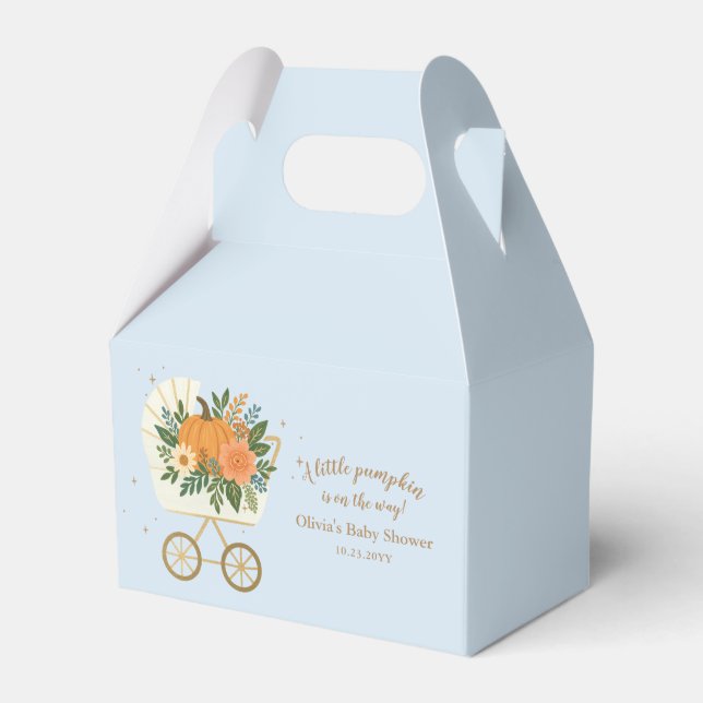 Blue Little Pumpkin Baby Shower Geschenkschachtel (Vorderseite)
