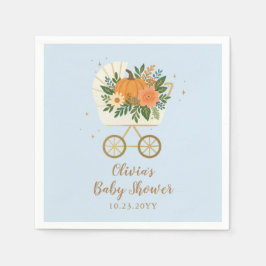 Blue Little Pumpkin Baby Shower Serviette