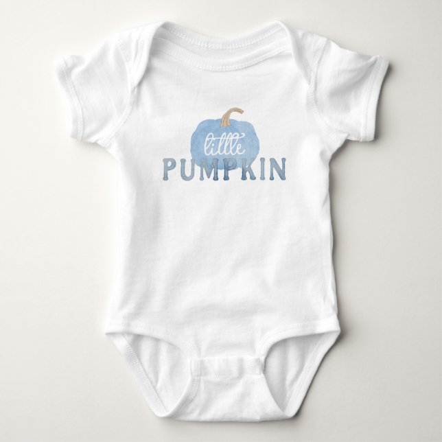 Blue Little Pumpkin Fall Baby Erstgeburt Baby Strampler (Vorderseite)
