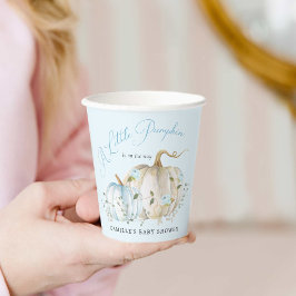 Blue Little Pumpkin Fall Boy Baby Dusche Pappbecher