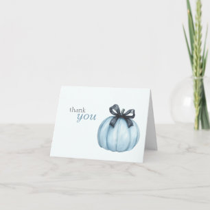 Blue Little Pumpkin Polka Dots Baby Shower Dankeskarte