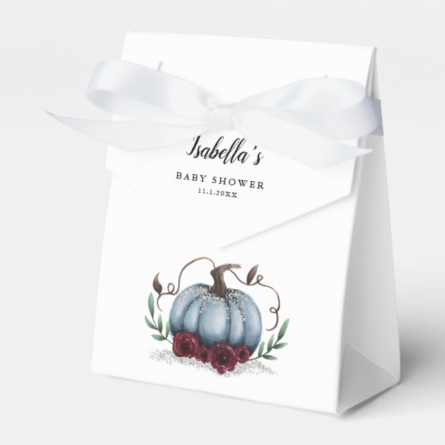 Blue Little Pumpkin Theme Girl Baby Dusche Geschenkschachtel (Vorderseite)
