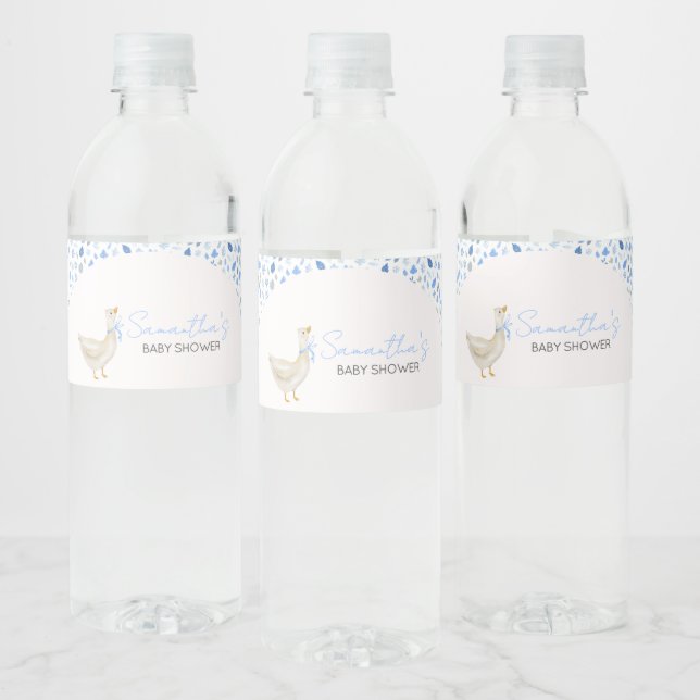 Blue Little Silly Goose Baby Shower (Flaschen)