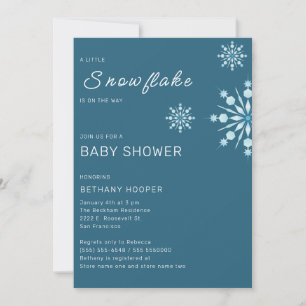 Blue Little Snowflake auf der Way Boy Baby Dusche Einladung